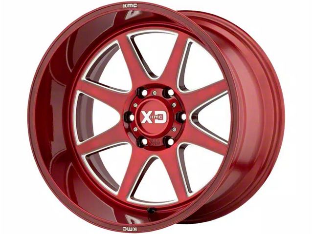 XD Pike Brushed Red Milled 6-Lug Wheel; 20x9; 0mm Offset (05-15 Tacoma)