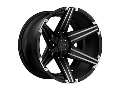 Tuff A.T. T12 Satin Black Milled with Brushed Inserts 6-Lug Wheel; 20x12; -45mm Offset (16-23 Tacoma)