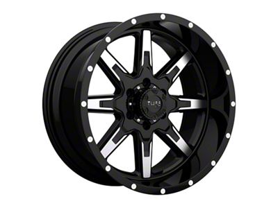 Tuff A.T. T15 Gloss Black with Machined Face 6-Lug Wheel; 20x10; -19mm Offset (21-24 Bronco, Excluding Raptor)