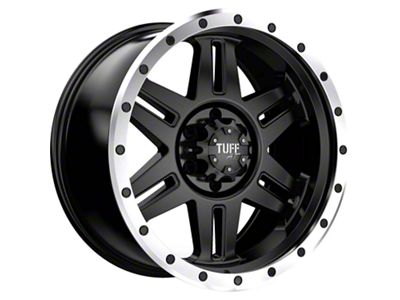 Tuff A.T. T16 Satin Black with Machined Beadlock 6-Lug Wheel; 20x9; 10mm Offset (21-24 Bronco, Excluding Raptor)