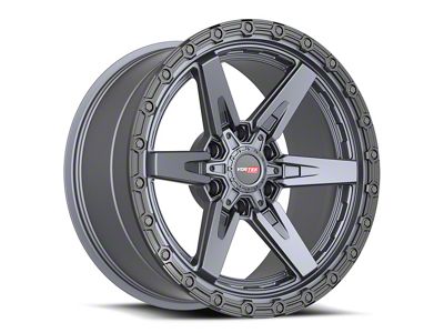 Vortek Off-Road VRT-602 Matte Titanium with Black Bead Ring 6-Lug Wheel; 18x9; -12mm Offset (2024 Tacoma)