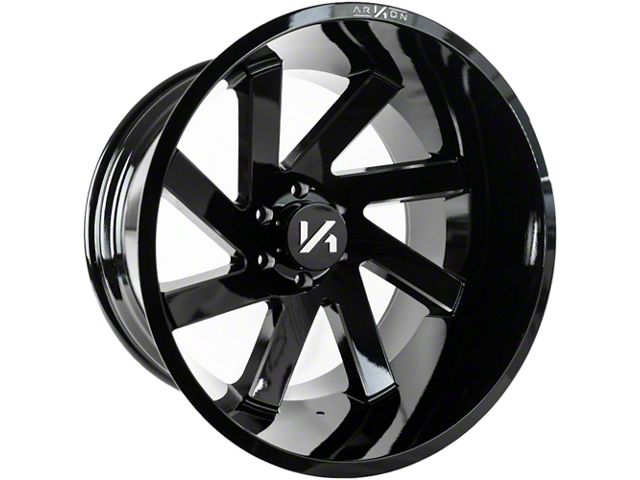 Arkon Off-Road Lincoln Gloss Black Milled 6-Lug Wheel; Right Directional; 20x10; -25mm Offset (16-24 Titan XD)