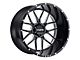 Tuff A.T. T23 Gloss Black with Milled Spokes and Dimples 6-Lug Wheel; 22x14; -76mm Offset (21-24 Bronco, Excluding Raptor)