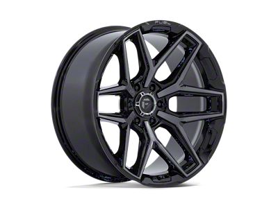 Fuel Wheels Flux Gloss Black Brushed Face with Gray Tint 6-Lug Wheel; 22x12; -44mm Offset (17-24 Titan)