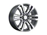 PR182 Gunmetal Machined 6-Lug Wheel; 20x9; 24mm Offset (14-18 Silverado 1500)