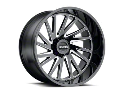 Tuff A.T. T2A Gloss Black with Milled Spokes 6-Lug Wheel; 24x14; -72mm Offset (2024 Tacoma)