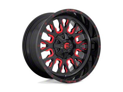 Fuel Wheels Stroke Gloss Black with Red Tinted Clear 6-Lug Wheel; 18x9; -12mm Offset (04-15 Titan)