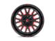 Fuel Wheels Stroke Gloss Black with Red Tinted Clear 6-Lug Wheel; 18x9; -12mm Offset (04-15 Titan)