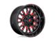 Fuel Wheels Stroke Gloss Black with Red Tinted Clear 6-Lug Wheel; 18x9; 20mm Offset (17-24 Titan)