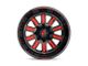 Fuel Wheels Hardline Gloss Black with Red Tinted Clear 6-Lug Wheel; 22x12; -45mm Offset (17-24 Titan)