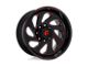 Fuel Wheels Vortex Gloss Black with Red Tinted Clear 6-Lug Wheel; 20x10; -18mm Offset (16-23 Tacoma)