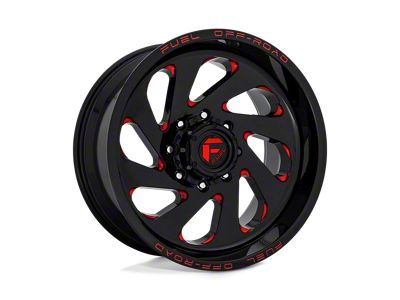Fuel Wheels Vortex Gloss Black with Red Tinted Clear 6-Lug Wheel; 20x10; -18mm Offset (17-24 Titan)