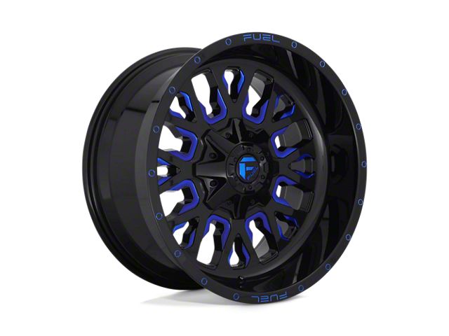 Fuel Wheels Stroke Gloss Black with Blue Tinted Clear 6-Lug Wheel; 18x9; 20mm Offset (17-24 Titan)