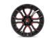 Fuel Wheels Rage Gloss Black with Red Tinted Clear 6-Lug Wheel; 22x10; -18mm Offset (17-24 Titan)