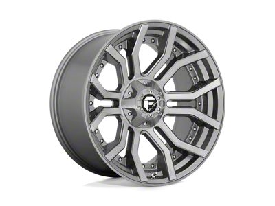 Fuel Wheels Rage Platinum Brushed Gunmetal with Tinted Clear 6-Lug Wheel; 22x10; -18mm Offset (2024 Tacoma)