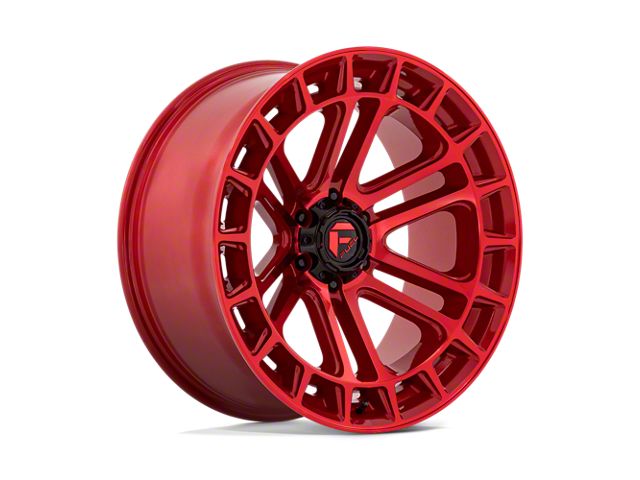 Fuel Wheels Heater Candy Red Machined 6-Lug Wheel; 22x10; -13mm Offset (22-24 Tundra)