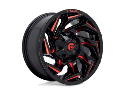 Fuel Wheels Reaction Gloss Black Milled with Red Tint 6-Lug Wheel; 17x9; -12mm Offset (2024 Tacoma)