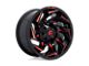 Fuel Wheels Reaction Gloss Black Milled with Red Tint 6-Lug Wheel; 17x9; -12mm Offset (10-24 4Runner)
