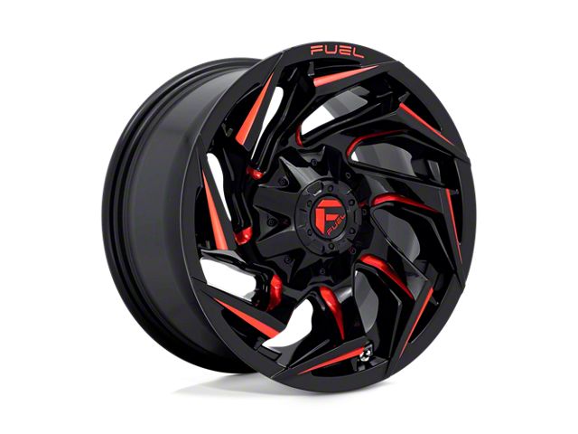 Fuel Wheels Reaction Gloss Black Milled with Red Tint 6-Lug Wheel; 18x9; -12mm Offset (05-15 Tacoma)