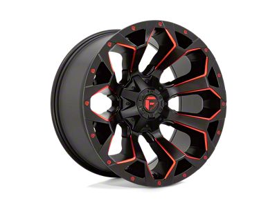 Fuel Wheels Assault Matte Black Red Milled 6-Lug Wheel; 20x12; -43mm Offset (2024 Tacoma)
