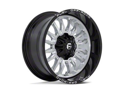 Fuel Wheels Arc Silver Brushed Face with Milled Black Lip 6-Lug Wheel; 20x10; -18mm Offset (16-23 Tacoma)