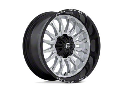 Fuel Wheels Arc Silver Brushed Face with Milled Black Lip 6-Lug Wheel; 22x10; -18mm Offset (17-24 Titan)