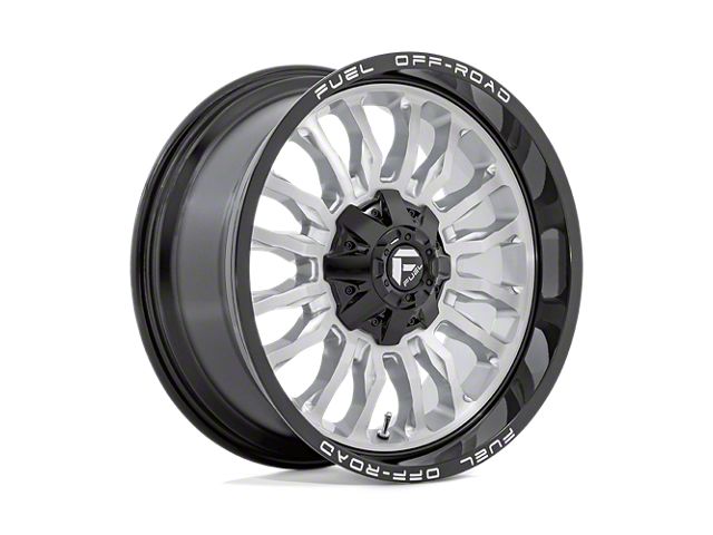Fuel Wheels Arc Silver Brushed Face with Milled Black Lip 6-Lug Wheel; 22x12; -44mm Offset (05-15 Tacoma)
