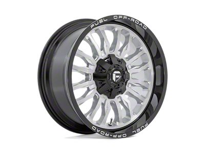 Fuel Wheels Arc Silver Brushed Face with Milled Black Lip 6-Lug Wheel; 22x12; -44mm Offset (22-24 Tundra)