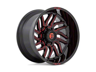Fuel Wheels Hurricane Gloss Black Milled with Red Tint 6-Lug Wheel; 24x12; -44mm Offset (16-23 Tacoma)