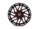 Fuel Wheels Hurricane Gloss Black Milled with Red Tint 6-Lug Wheel; 24x12; -44mm Offset (04-15 Titan)