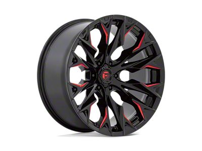 Fuel Wheels Flame Gloss Black Milled with Candy Red 6-Lug Wheel; 22x10; -18mm Offset (04-15 Titan)
