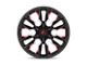 Fuel Wheels Flame Gloss Black Milled with Candy Red 6-Lug Wheel; 22x10; -18mm Offset (03-09 4Runner)