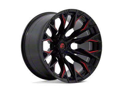 Fuel Wheels Flame Gloss Black Milled with Candy Red 6-Lug Wheel; 22x12; -44mm Offset (22-24 Tundra)