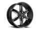 Foose Slider Gloss Black Milled 6-Lug Wheel; 22x9.5; 30mm Offset (16-24 Titan XD)
