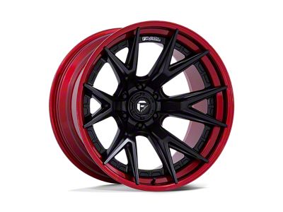Fuel Wheels Catalyst Matte Black with Candy Red Lip 6-Lug Wheel; 24x12; -44mm Offset (05-15 Tacoma)