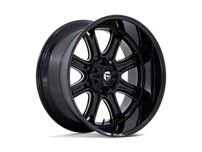 Fuel Wheels Darkstar Gloss Black Milled 6-Lug Wheel; 22x10; 10mm Offset (17-24 Titan)