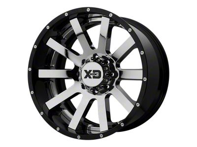 XD Heist Chrome Center with Gloss Black Milled Lip 6-Lug Wheel; 22x12; -44mm Offset (2024 Tacoma)