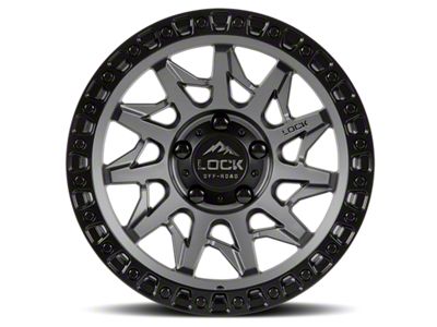 Lock Off-Road Lunatic Matte Grey with Matte Black Ring 6-Lug Wheel; 18x9; -12mm Offset (16-24 Titan XD)
