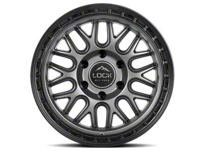 Lock Off-Road Onyx Matte Grey with Matte Black Ring 6-Lug Wheel; 17x9; -12mm Offset (21-24 Bronco, Excluding Raptor)