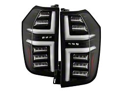 LED Tail Lights with Greeting Lights; Black Housing; Clear Lens (21-26 Tahoe w/ Factory Halogen Tail Lights)
