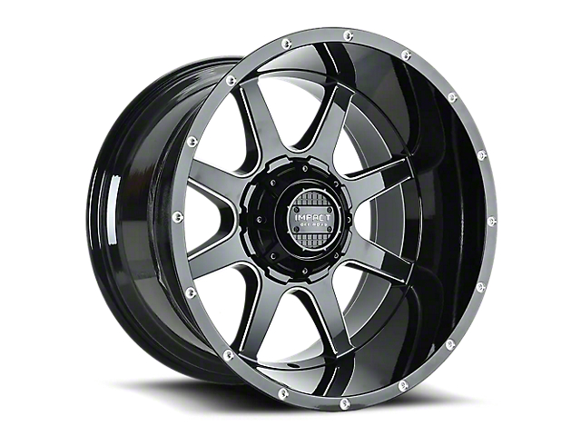 Impact Wheels 804 Gloss Black Milled 6-Lug Wheel; 20x12; -44mm Offset (03-09 4Runner)