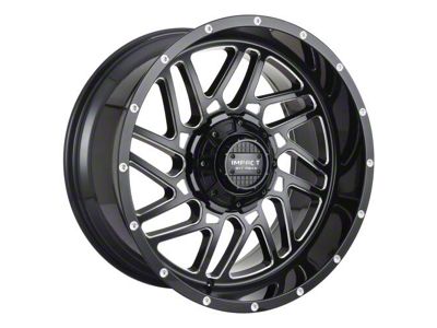 Impact Wheels 808 Gloss Black Milled 6-Lug Wheel; 20x10; -12mm Offset (17-24 Titan)