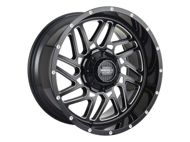 Impact Wheels 808 Gloss Black Milled 6-Lug Wheel; 20x10; -12mm Offset (21-24 Bronco, Excluding Raptor)