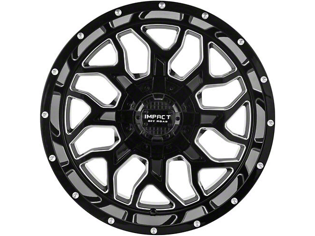 Impact Wheels 813 Gloss Black Milled 6-Lug Wheel; 20x10; -12mm Offset (16-23 Titan XD)