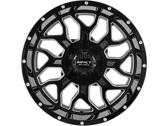 Impact Wheels 813 Gloss Black Milled 6-Lug Wheel; 20x10; -12mm Offset (21-24 Bronco, Excluding Raptor)