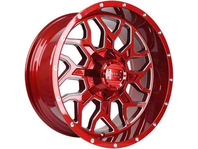 Impact Wheels 813 Red Milled 6-Lug Wheel; 20x10; -12mm Offset (05-15 Tacoma)