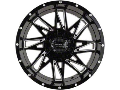 Impact Wheels 814 Gloss Black Milled 6-Lug Wheel; 20x10; -12mm Offset (17-24 Titan)