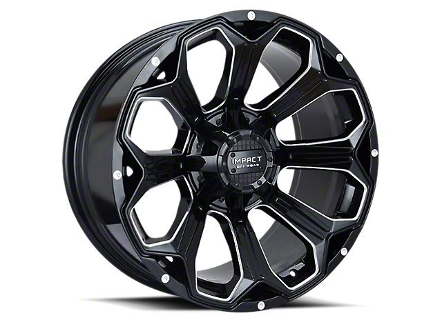 Impact Wheels 817 Gloss Black Milled 6-Lug Wheel; 20x10; -12mm Offset (03-09 4Runner)