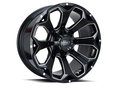 Impact Wheels 817 Gloss Black Milled 6-Lug Wheel; 20x10; -12mm Offset (22-24 Tundra)