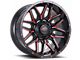 Impact Wheels 819 Gloss Black and Red Milled 6-Lug Wheel; 20x10; -12mm Offset (22-24 Tundra)